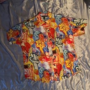 Rising fist button up shirt.